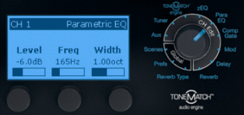 Width = 1.0 Octave (1.0 Octave (0.50 Octave on either side of the Freq)