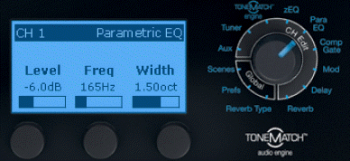 Width = 1.5 Octaves (0.75 Octave on either side of the Freq)