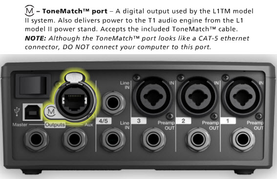 ToneMatch - Inputs and outputs